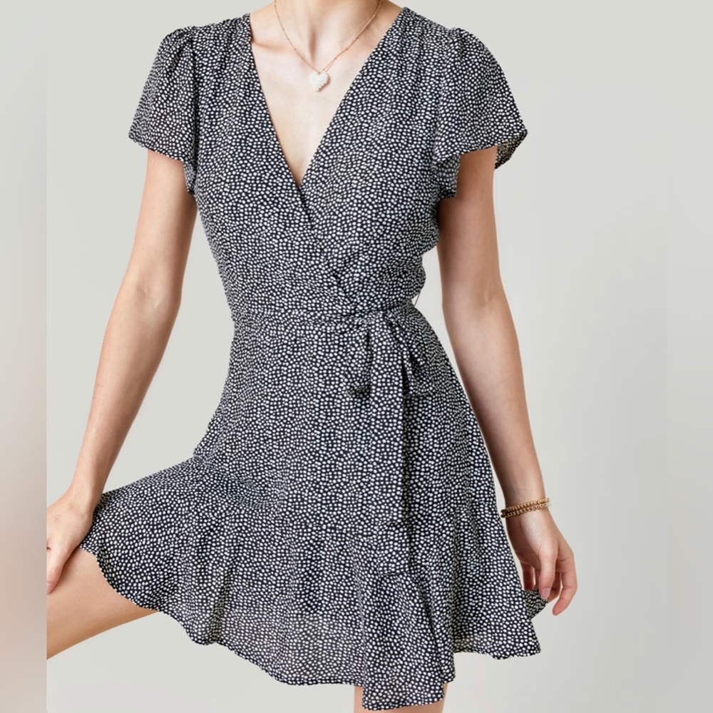 Becca Flutter Sleeve Godet Mini Dress NWT
